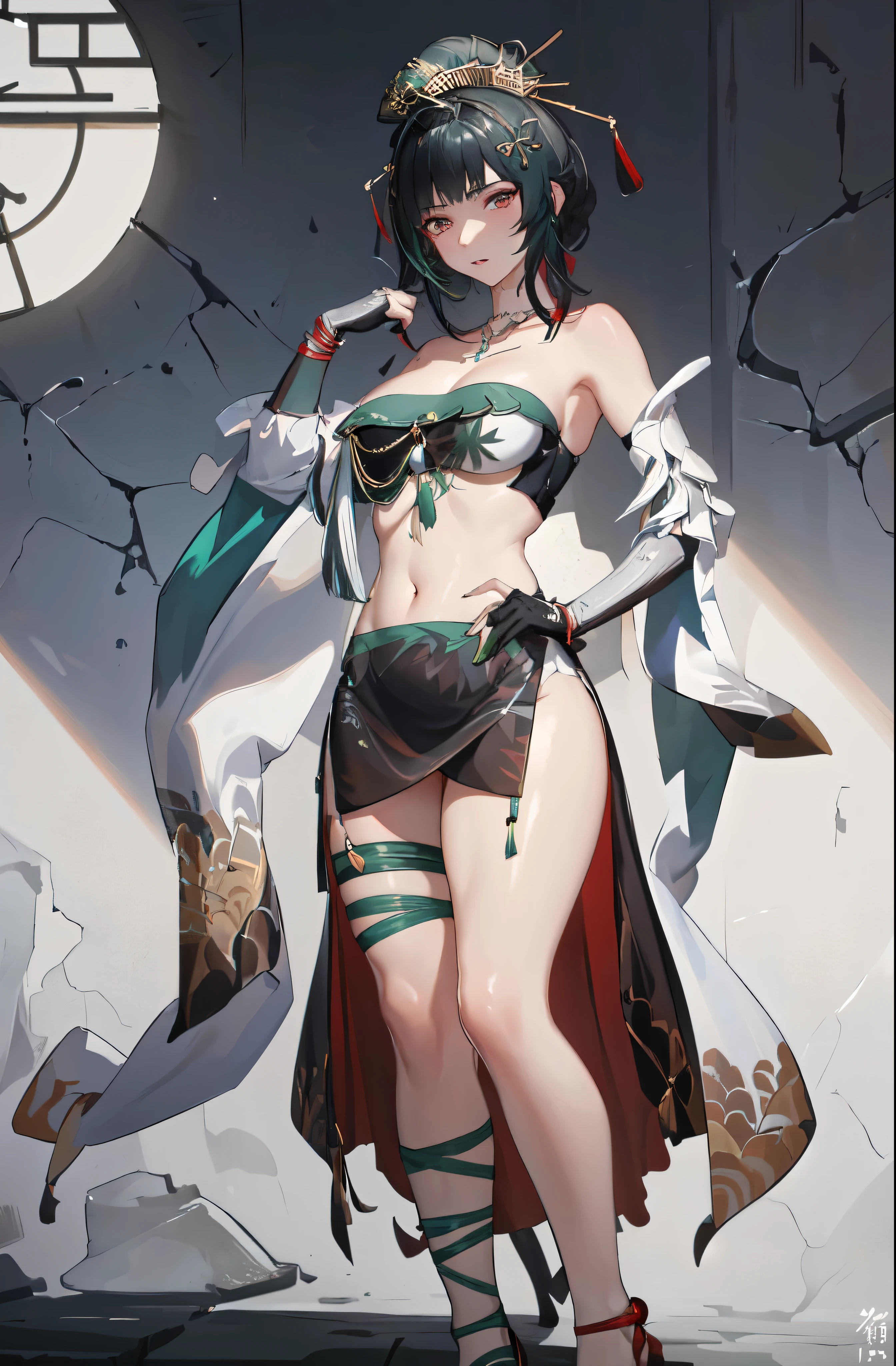 masterpiece, china dress, highres, Super detailed, very detailed, highest quality, best quality, super detailed, standing, (large breasts), mature female, hanying, Full body drawing, (masterpiece), (best quality), (hyperdetail), (illustration), ((extremely delicate and beautiful)), (detailed light), (prefect's body), full body drawing, Hanying, HanYing, sexy, sexy belly, sexy belly line, sexy belly button, {{{{{skin dentation, hit in the stomach, punching, hand on another's stomach, fist, fist on another's stomach, punching on another's stomach}}}}}, clenched hand 