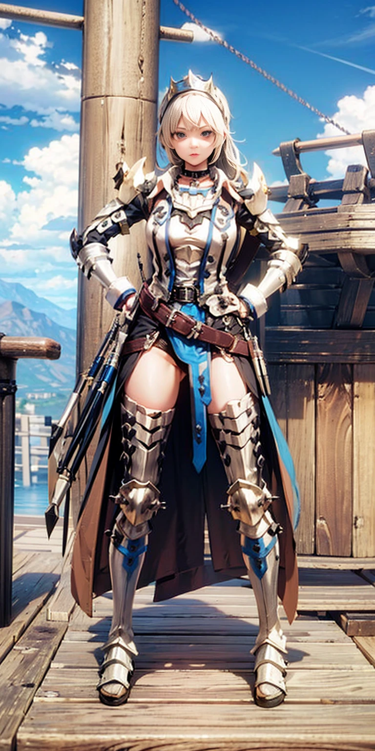 full body, whole body. 1solo (girl). slave fighter, loincloth standing, hands on hips full body, whole body. 1solo (girl). slave fighter, loincloth standing, hands on hips, metal sandals, backpack, choker, big belt, view from below, feet together, bracers, tiara