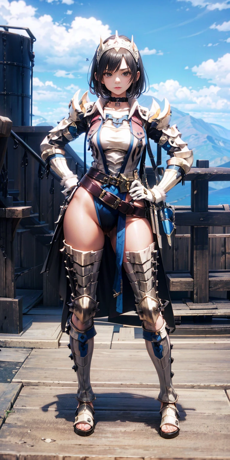 full body, whole body. 1solo (girl). slave fighter, loincloth standing, hands on hips full body, whole body. 1solo (girl). slave fighter, loincloth standing, hands on hips, metal sandals, backpack, choker, big belt, view from below, feet together, bracers, tiara