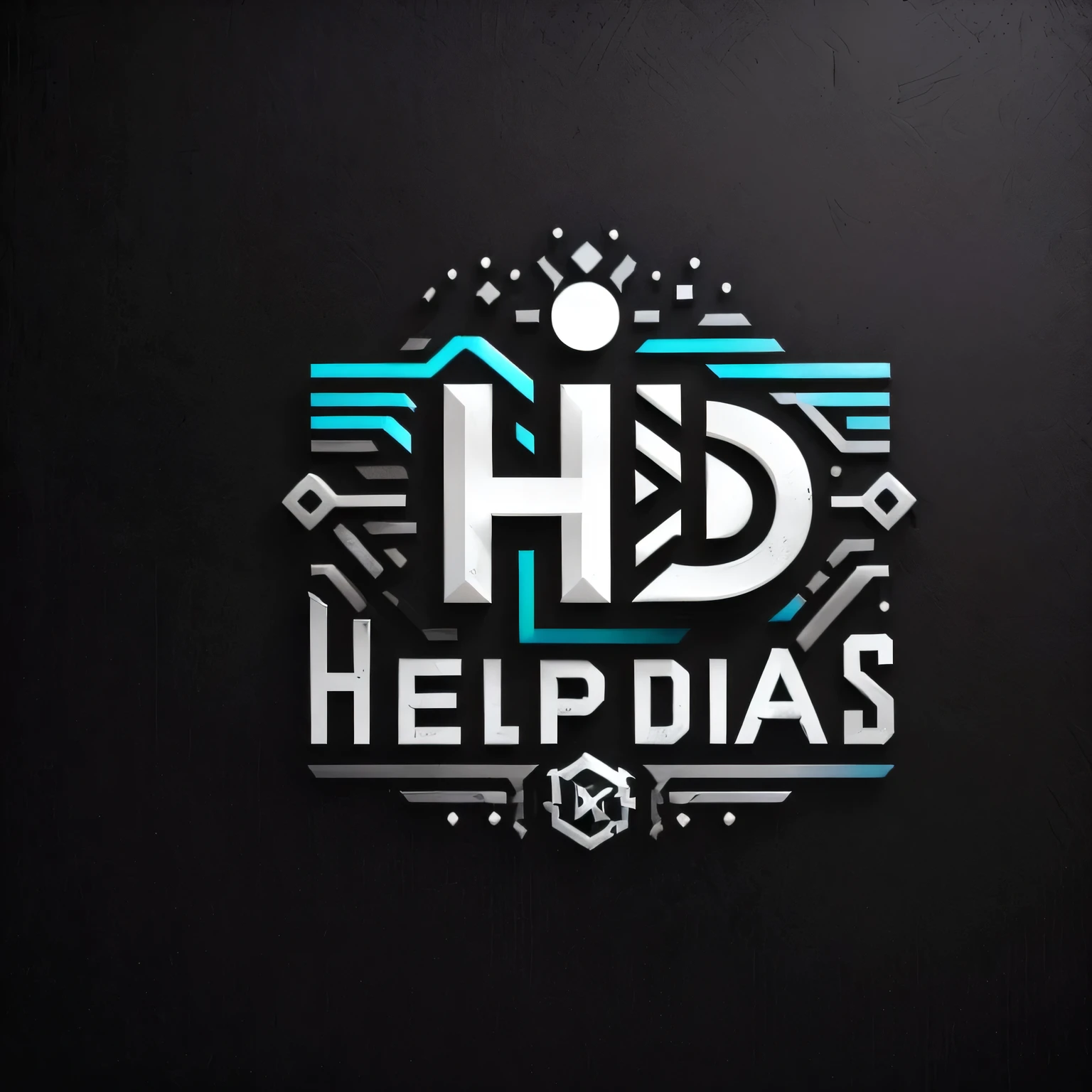 a black and blue logo with the words hd hepidas, hd 4k digital art, hd artwork, hd digital art, high detial, hyperdetailes, logo concept design, hd - photo, logo design, hd concept art, hd elegant, hd picture, 3 d logo, '2d graphic design, hd 4 k high detailed