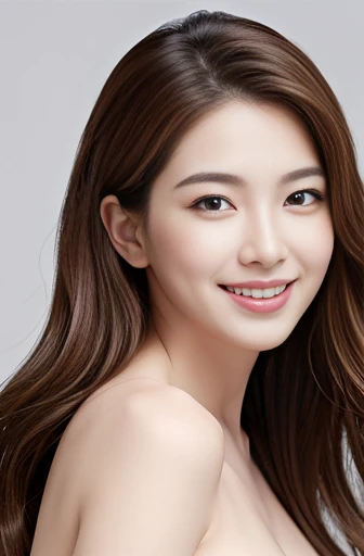 ((highest quality, 超A high resolution、The most complex and detailed depiction))、look at me、The best smile、Detailed face、Long Wavy Hair,((nude)),Sexy pose,whole body