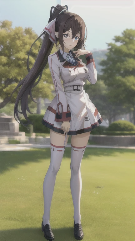 1 chica, shinonono houki, is-uniform, Parque, flor, primavera, , high resolution, absurdos,
