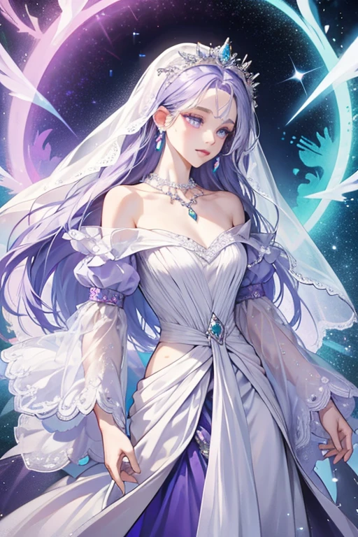 Fealina has white skin, long indigo hair and violet eyes. Her facial structure appears to be calm and comforting, featuring soft eyes and a delicate smile.

In Jewel Land, she wears a white veil and a white gown. Her veil features a pink base with silver accents. Her gown features violet trims around the chest and sleeves, with a purple gem in the centre of the chest. She also wears a pearl necklace with a turquoise gem and turquoise earrings. SPARKLE; GLITTER