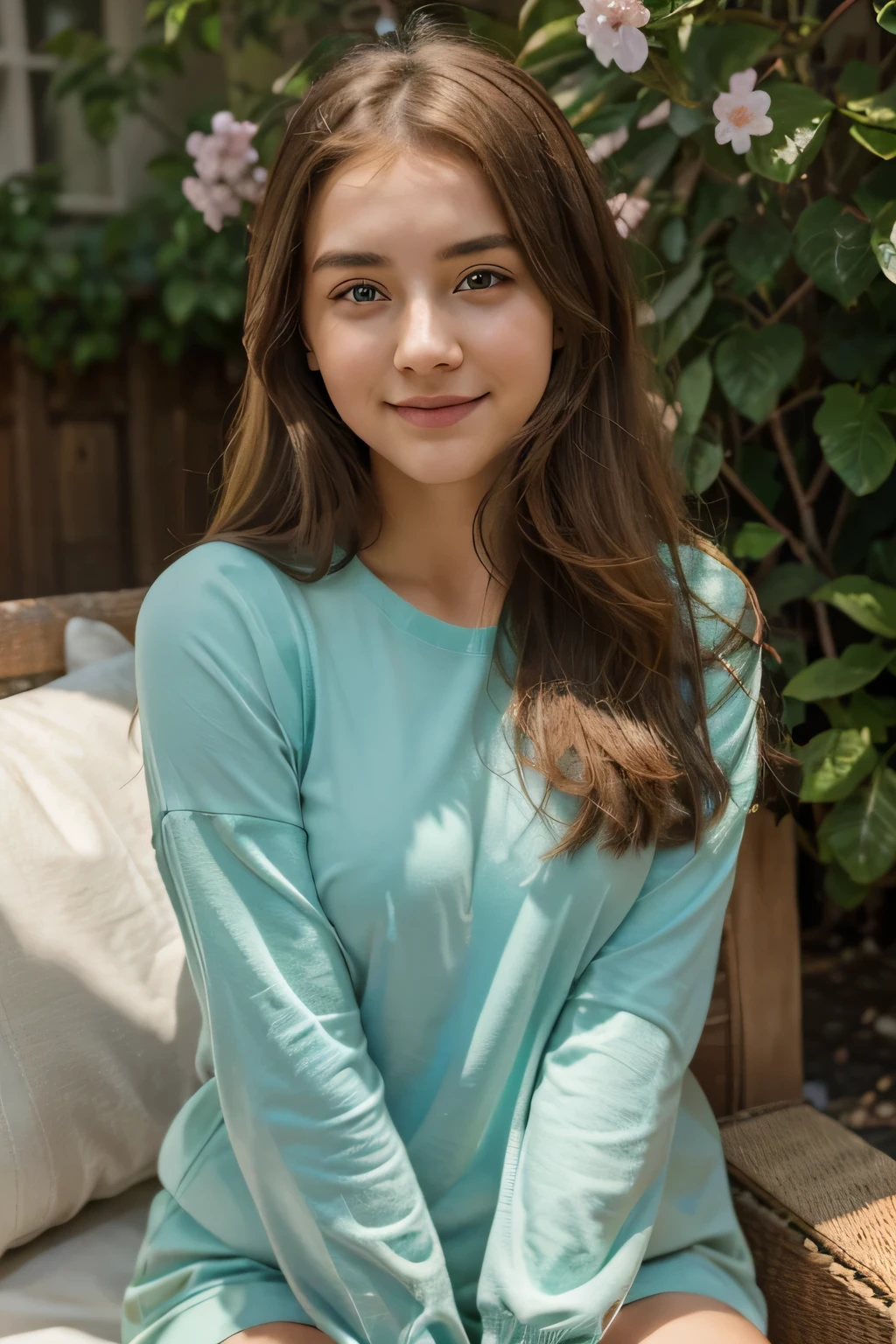 (Name): "Aurelia Charlotta"
(Age):"21 years old"
(Eyes):" light green / blue eyes"
(Hair Description): "straight chestnut brown hair"
(Activity): "Laying in the Livingroom"
(Unique Features):"rosy cheeks";"playful smile"
(Location): "Sitting in front of a spring in Hamburg"
(Light Condition): "evening sun"
(Specific Elements): "waering a vintage sunglass";"waering a tracksuit"
(Camera Type): "Sony A7 III"; "35mm f/1.4 lens"; "mirrorless"
(Art Style):"natural and whimsical"; "vivid colors"; "soft edges"
(additional effects):"soft vignette"; "natural bokeh"
(Resolution):"8K"; "300 DPI"; "ultra high definition";"Photo realistic"
(Technique/Software):"Adobe Lightroom"; "color enhancement"; "Photoshop retouching"
(Desired Effect);"youthful exuberance"; "pure beauty"; "charming simplicity"