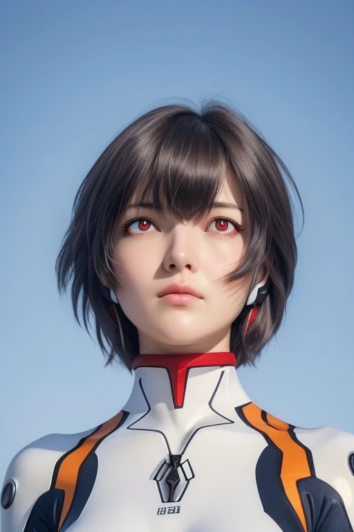 (masterpiece:1.2), highest quality, (Beautiful details:1.6), Detailed Photos, (Perfect hands, Accurate anatomy), Natural light, Under the blue sky, 
rei ayanami, Evangelion, One Woman, A sad expression, Looking up at the sky, Look Up, 
Has dark red eyes, (Red eyes:1.6), Mouth slightly open, Dark blue hair, Smooth Hair, fine hair, short hair, Hair that covers both cheeks Semi-oval head interface, Small headset, Separate left and right headgear, Oval Headset, 
bodysuit, Complete plug suit, Simple plug suit, White-based bodysuit, Smooth bodysuit, 