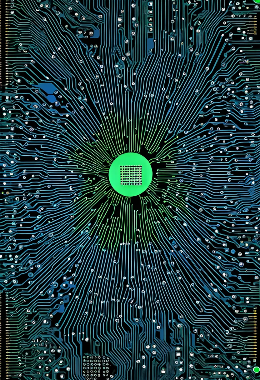 graphical framework, radial mother board background, circuit board, radial circuit board