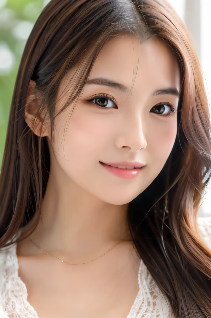(((8ｋ,Attention to detail,Attention to detail、highest quality，masterpiece,Attention to detail,alone))),RAW Photos & Realistic atmosphere,Beautiful dark eyes,Mouth Details,Glossy lips,Thin eyebrows,beautiful Eyes、Soft white skin that shines in every detail、Her deep black eyes are very beautiful,Lip details、Very beautiful face,Very beautiful face、Lively Faces,beautiful, Glistening lips,beautiful Eyebrows,Infinite Reality, Realistic Young Gravure Idol,Very cute woman , Young Gravure Idol, Young Gravure Idol, とても美しくてかわいいbeautiful 21 year old beauty,Incredibly beautiful and elegant，beautiful 21 year old beauty,Natural soft light,（Shiny Hair,,beautiful and kind eyes：1.5）,A kind smile,Shapely breasts,Long Hair,beautiful posture,No makeup,Take a look at the camera，shirt，