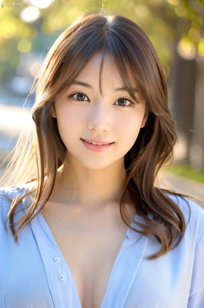 (((8k,Attention to detail,Attention to detail、highest quality,masterpiece,Attention to detail,alone))),RAW Photos & Realistic atmosphere,Beautiful dark eyes,Mouth Details,Glossy lips,Thin eyebrows,beautiful Eyes、Soft white skin that shines in every detail、Her deep black eyes are very beautiful,Lip details、Very beautiful face,Very beautiful face、Lively Faces,beautiful, Glistening lips,beautiful Eyebrows,Infinite Reality, Realistic Young Gravure Idol,Very cute woman , Young Gravure Idol, Young Gravure Idol, とても美しくてかわいいbeautiful 21 year old beauty,Incredibly beautiful and elegant,beautiful 21 year old beauty,Natural soft light,(Shiny Hair,,beautiful and kind eyes:1.5),A kind smile,Shapely breasts,Long Hair,beautiful posture,No makeup,Take a look at the camera,shirt,