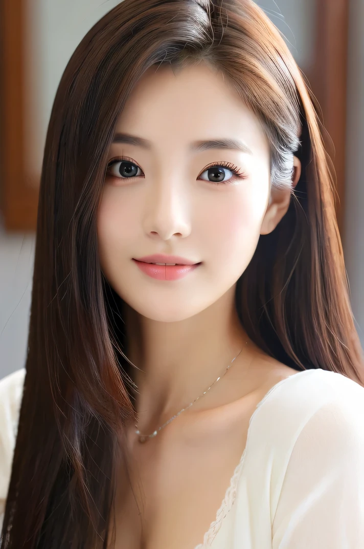 (((8k,Attention to detail,Attention to detail、highest quality,masterpiece,Attention to detail,alone))),RAW Photos & Realistic atmosphere,Beautiful dark eyes,Mouth Details,Glossy lips,Thin eyebrows,beautiful Eyes、Soft white skin that shines in every detail、Her deep black eyes are very beautiful,Lip details、Very beautiful face,Very beautiful face、Lively Faces,beautiful, Glistening lips,beautiful Eyebrows,Infinite Reality, Realistic Young Gravure Idol,Very cute woman , Young Gravure Idol, Young Gravure Idol, とても美しくてかわいいbeautiful 21 year old beauty,Incredibly beautiful and elegant,beautiful 21 year old beauty,Natural soft light,(Shiny Hair,,beautiful and kind eyes:1.5),A kind smile,Shapely breasts,Long Hair,beautiful posture,No makeup,Take a look at the camera,shirt,