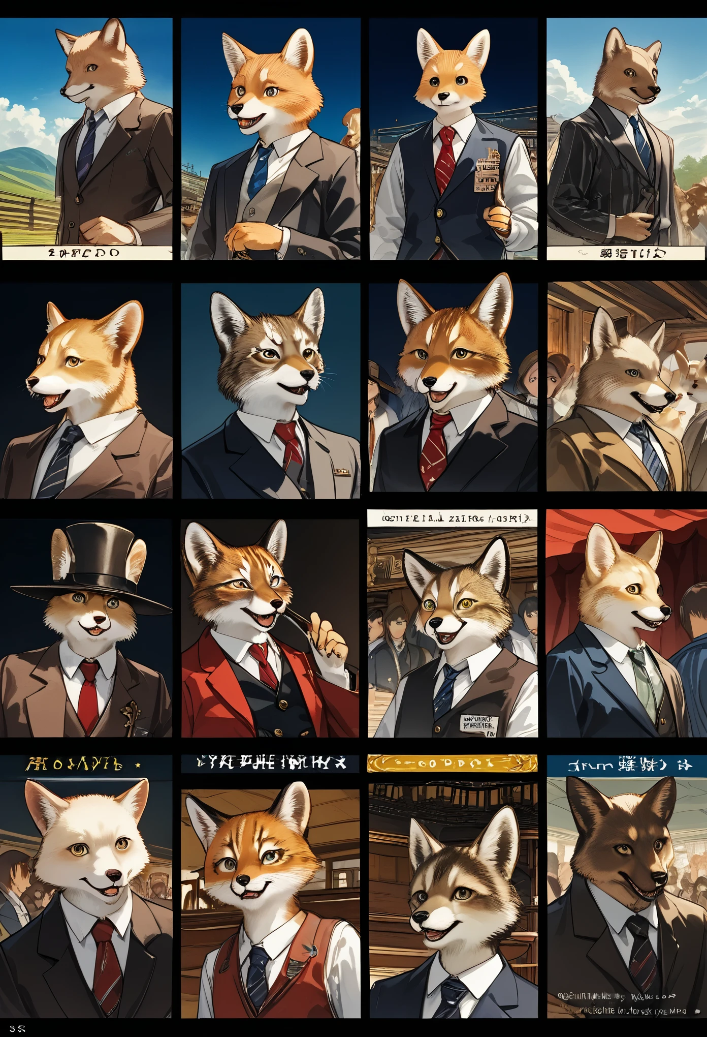 top quality, best quality, High-quality illustrations, masterpiece, super high resolution, detailed background, A lone sheriff standing at the entrance of a saloon, with a wooden sign swaying gently behind him, 6+boys, 6+girls, absurdres(highly detailed beautiful face and eyes)perfect anatomy, expression, good lighting, cinematic shadow(kemono, furry anthro)assorted poses, dynamic angle,