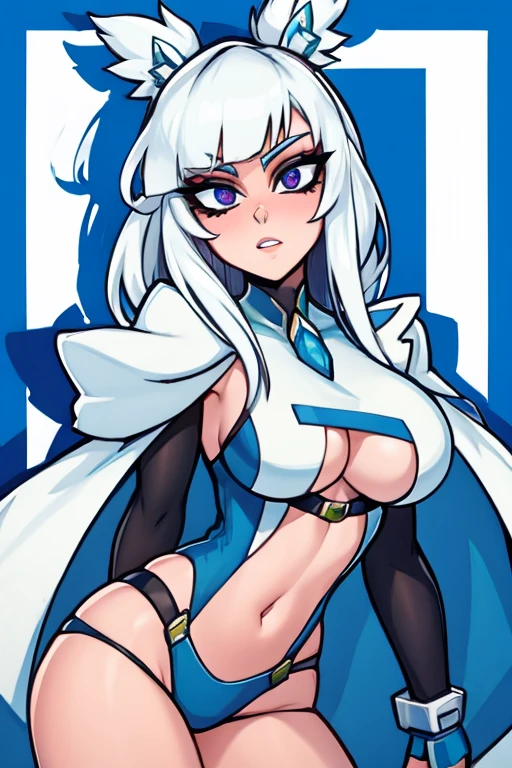 Busty ice girl in exotic clothing