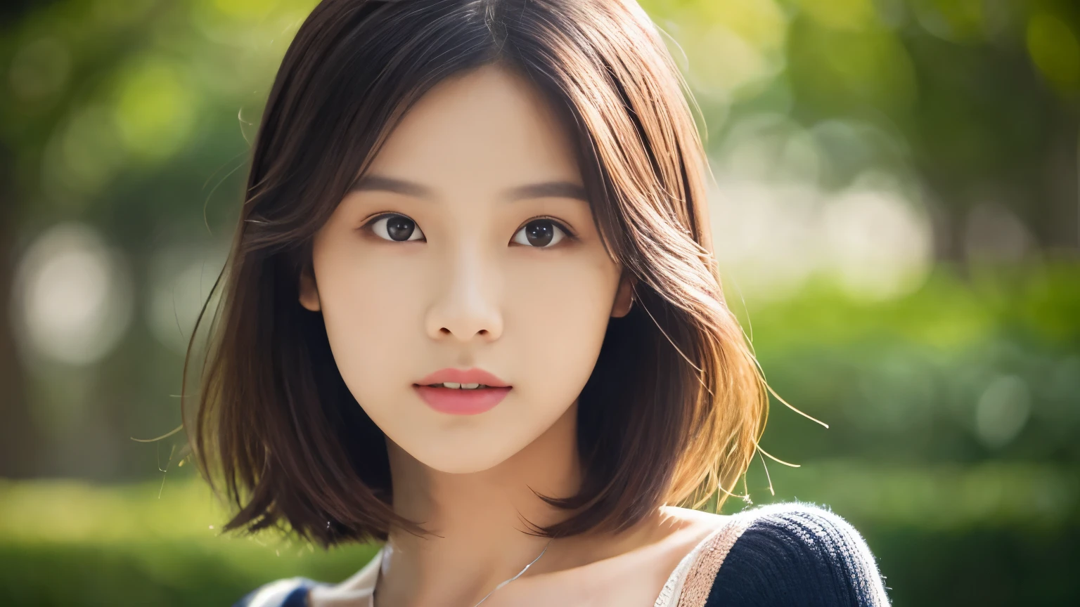 (highest quality、8k、32k、masterpiece、Hmph:1.2)、cute japanese women photos、very short bob hair、Upper Body、surface focus、Extra Large_sweater、necklace、Cafe Background、Search for viewers x4、(8k、RAW Photos、highest quality、masterpiece:1.2)、(Realistic、Photorealistic:1.37)、1 girl、cute、professional lighting、Photon Mapping、physically based rendering、Gradient brunette hair、Short Curly Hair、good looking、Excellent image quality、High resolution、1080p、(Beautiful face)、(Detailed facial depiction)、(Detailed Hand Explanation)、(Masseter muscle area)、(Detailed CG)、 Extreme light and shadow、Dirty hair、masterpiece、Rich details、(exquisite features)、(Best image quality)、(masterpiece)、(Detailed eyes)、Delicate clavicle、Various poses、Don'Don't look at the camera、profile、Photo taken in a stylish cafe、Spring Clothes、simple necklace、knit,