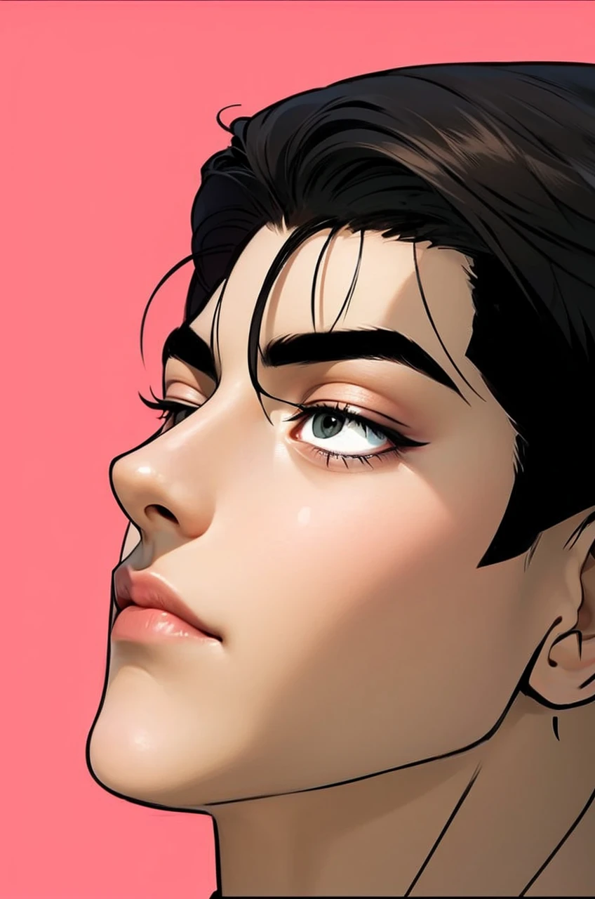 Masterpiece of man, Adult man with firm facial features like an Dutch, brown eyes, his nose is sharp, mature, brown eyes, neat short brown hair, very handsome, white, clean, smooth skin