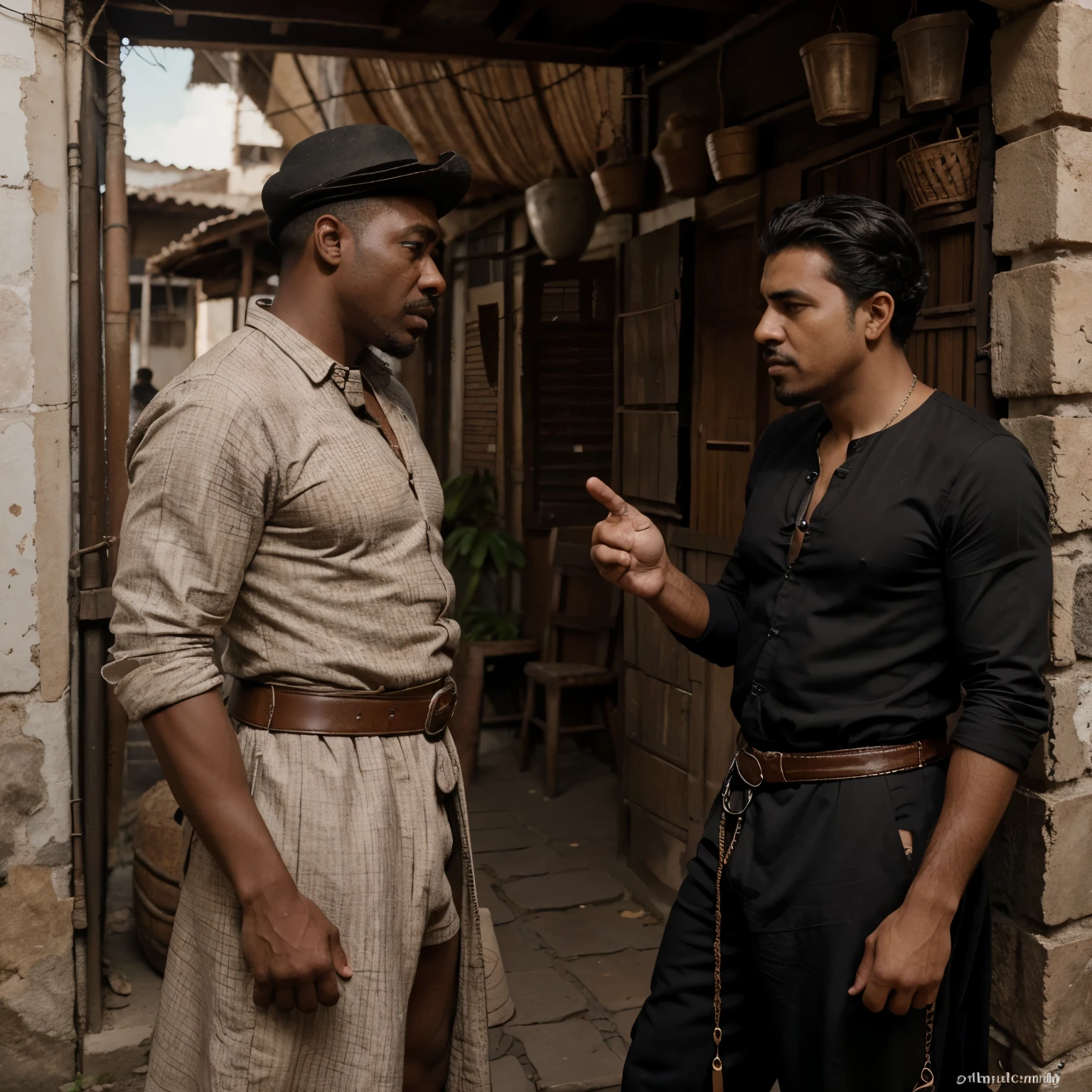  Primera imagen de un comic del charro negro en donde ocurre lo siguiente: Ramón talking to Pedro about his problems and the legend of El Charro Negro.