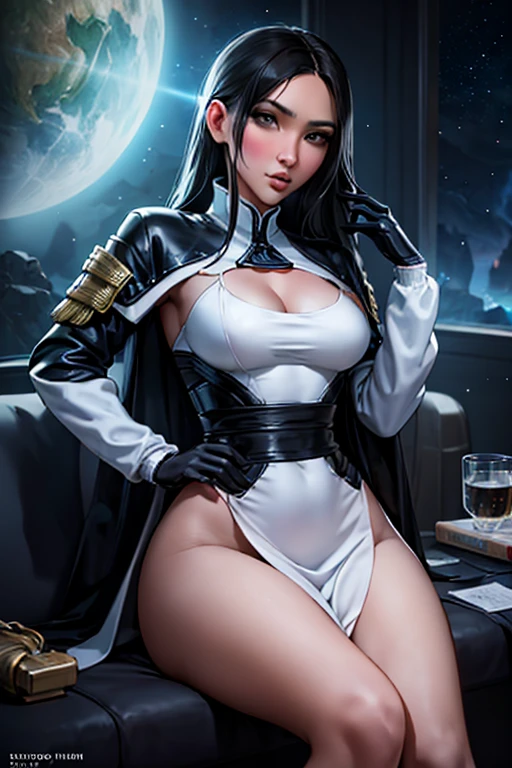 uma mulher fantasiada e um homem fantasiado, estilo de maciej kuciara, still do filme de Kim Kardashian, vestido como imperador, a resposta, videoclipe, cosplay ornamentado, galactic deity, production photo, Captura de tela do filme 70mm, Google artes e culturas, 2 0 1 5 cinematografia, bromo redshift, Wuxia
