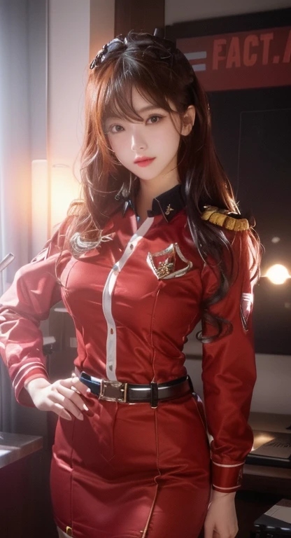 窓の前で写真を撮るWoman in uniform, Trending on cgstation, Trending on cgstation, Wearing a red captain&#39;s uniform, Smooth CG art, 美しくAttractive woman性, Woman in uniform, from women&#39;s frontline, Wear military uniform, Fine details. Girls&#39; Frontline, Attractive woman, bright uniform background, [ 4k digital art ]!!,Surrealism, modern, blending, Fujicolor, atmospheric perspective, UHD, ccurate, anatomically correct, textured skin, high details, best quality, HD