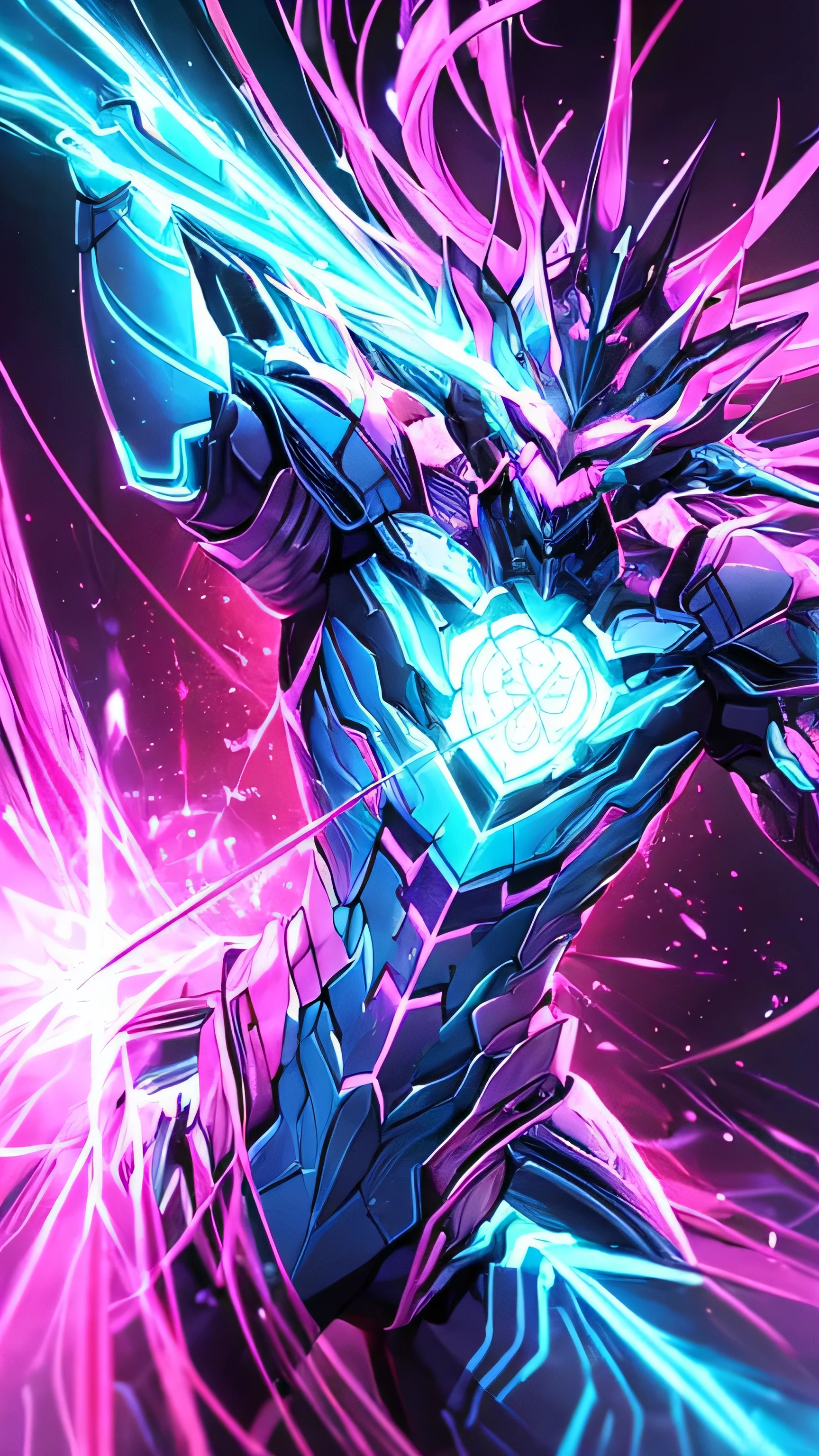 《The surface painting is intact》neon lights、Super detailed、Fairy tale lighting、Realism、Bright colors、light dose、HDR production 、The body frame is framed by colorful neon lights。This is a special move.!
