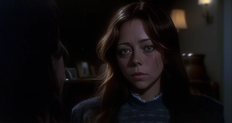 Jenny Agutter、Long hair and sweater、British woman looking at the camera, Movie screencaps, Clarice Starling, Movie screenshots, vhs screen cap, Mid-range close-up shot, Sil from seeds, Elaine Benes, Favorite scene, 1983年のMovie screenshots, Close-up portrait movie still, Movie screenshots, Seductive sexy look