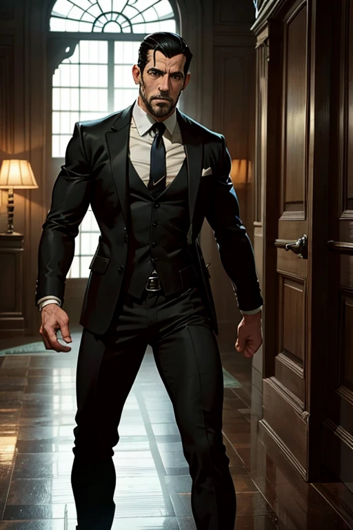 Scott Adkins as Bruce Wayne inside Wayne Manor