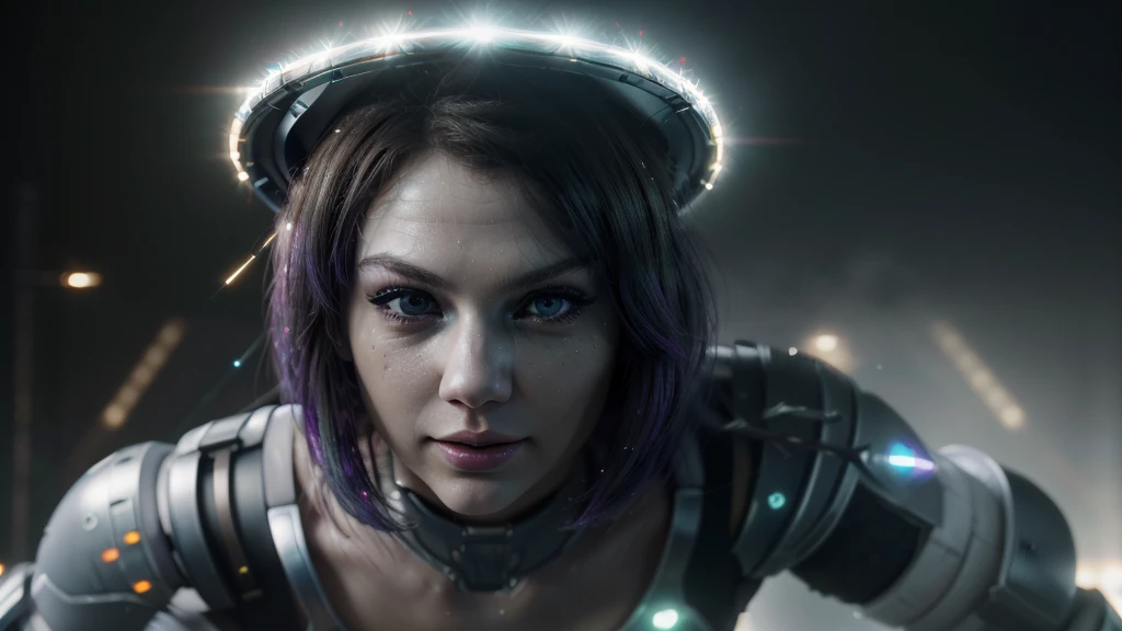 (a cute woman(t4yl0rsw1ft),1girl,beautiful detailed eyes,beautiful detailed lips,extremely detailed eyes and face,longeyelashes,sensual cosplay (include laser gauntlets and retractable head dome), cosplaying Buzz Lightyear),heroic musical space saga,buzz defeating robots,stage weapons, photo-realistic:1.37,(best quality,4k,8k,highres,masterpiece:1.2),ultra-detailed,(realistic,photorealistic:1.37),vivid colors,studio lighting,sharp focus,physically-based rendering,extreme detail description,professional
