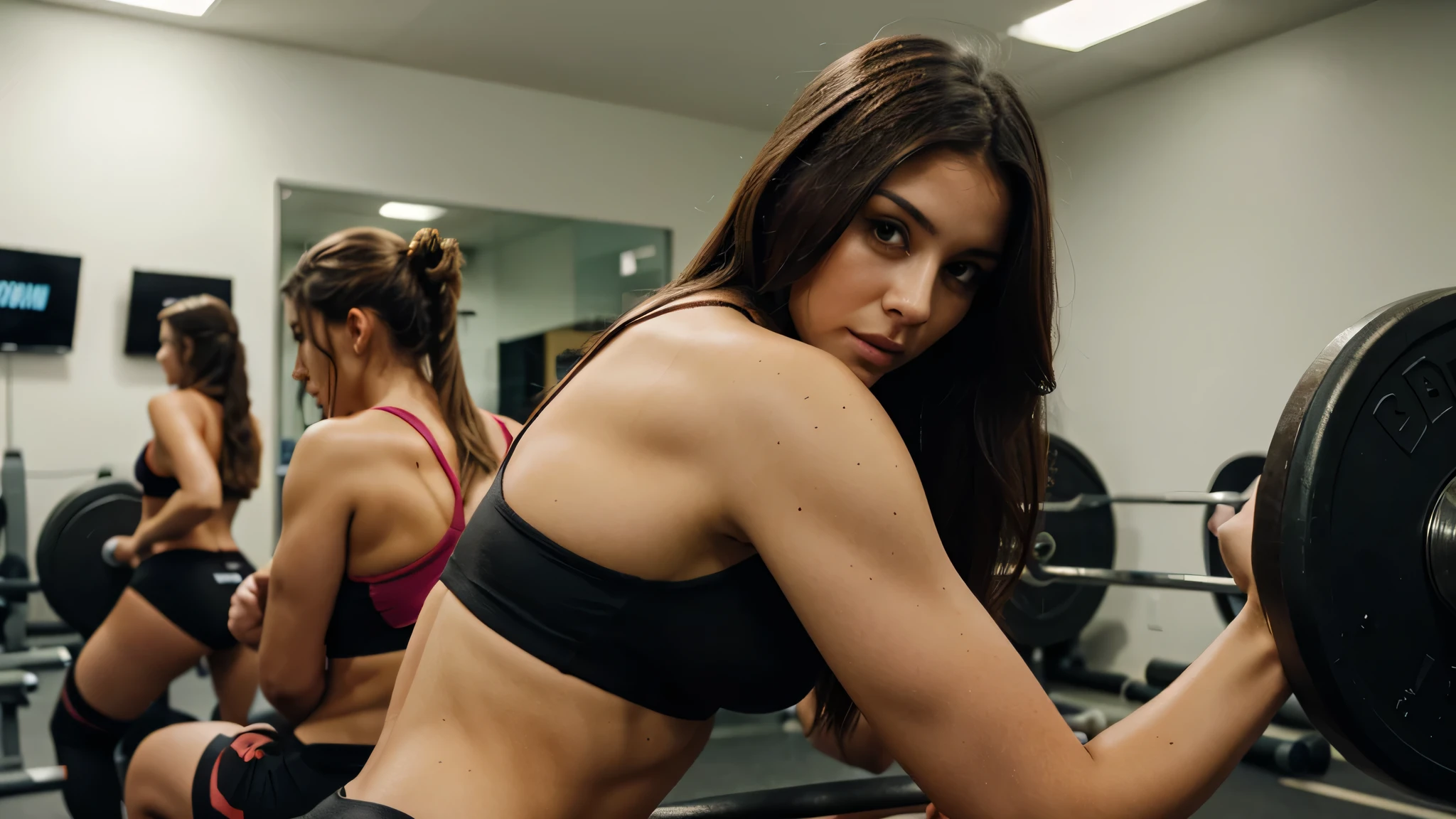 average looking woman in a gym