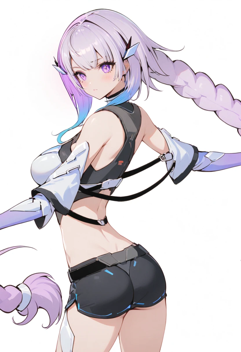1 girl,Backwards,look back,Anatomically correct,Cyber Girl,high quality,masterpiece,