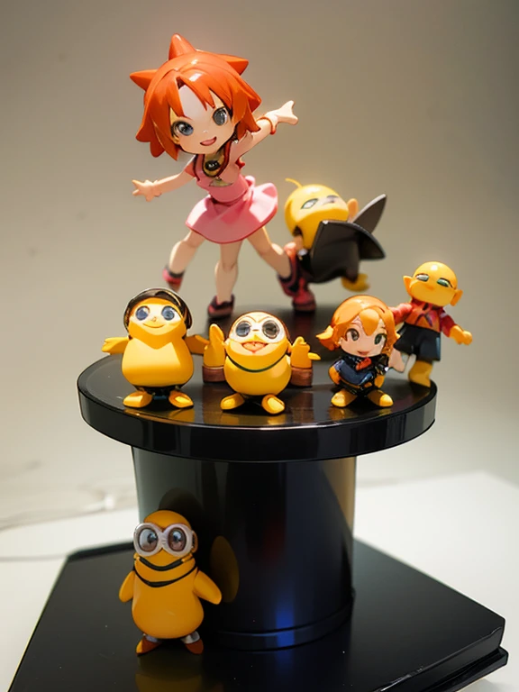 there are many different types of toy figures on a desk, nendoroid 3 d, anime figurine, toys figures, q posket, good smile company anime style, anime action figure, nendoroid, pvc figurine, minions digimon, style as nendoroid, 1 figure only, anime figure, vinyl toy figurine, nendroid, action figurine toy digimon