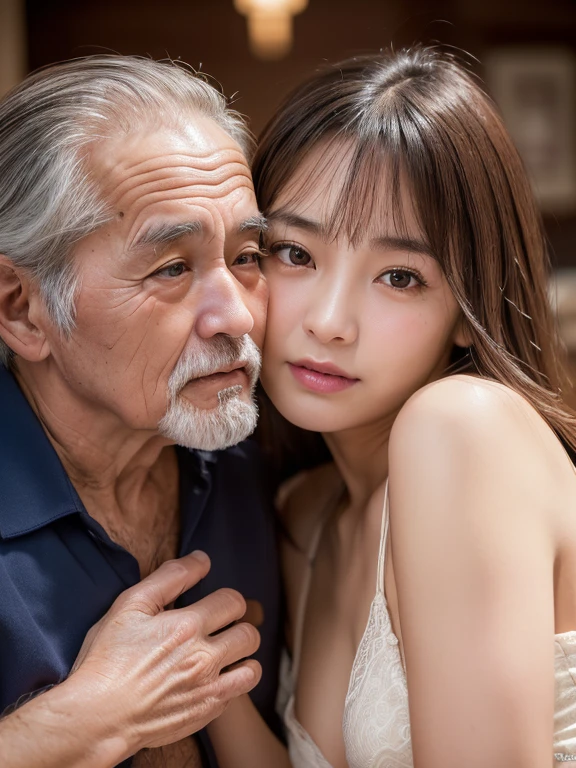 nsfw, (Super detailed,Detailed face,fine grain,Detailed skin,Shiny skin:1.2),Detailed Background,(8k, highest quality, RAW Photos),(Tabletop:1.4),(High resolution:1.4), Japan 35 years old girl、(Old man and girl,Have sex:1.5),Old man hugging from behind,( ((Lift one of the woman&#39;s legs and insert a thick, long penis into her vagina )))、(1 Open the girl's legs wide:1.4),Black Hair,short hair, Straight hair,Full nudity、Beautiful pubic hair、A moist smile, look up, (Big Breasts:1.4),in the farm meadow、Kind Face、Mouth closed、Naked Old Man, Naked Women,From below、Focus on the insertion、Professional reflector lighting、Forward light、old man&#39;s happy face、( (Penis and vagina clearly depicted))、Naked Old Manのペニスが女の後ろからワギナに突き刺さる、