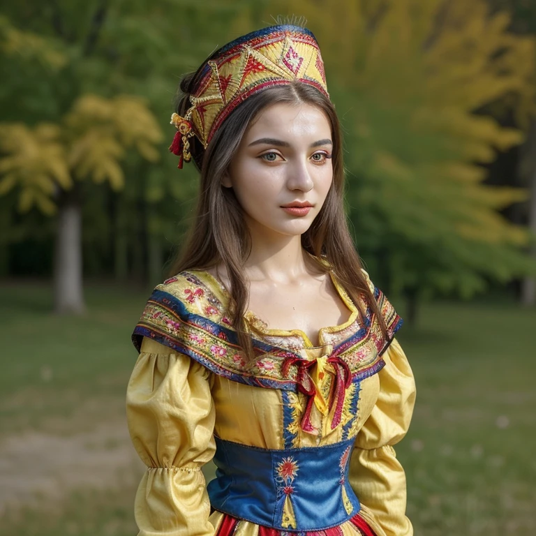 Beautiful woman, 22 years , 🇷🇴 Romania, romanian ethnicity, dressed in traditional clothing colored