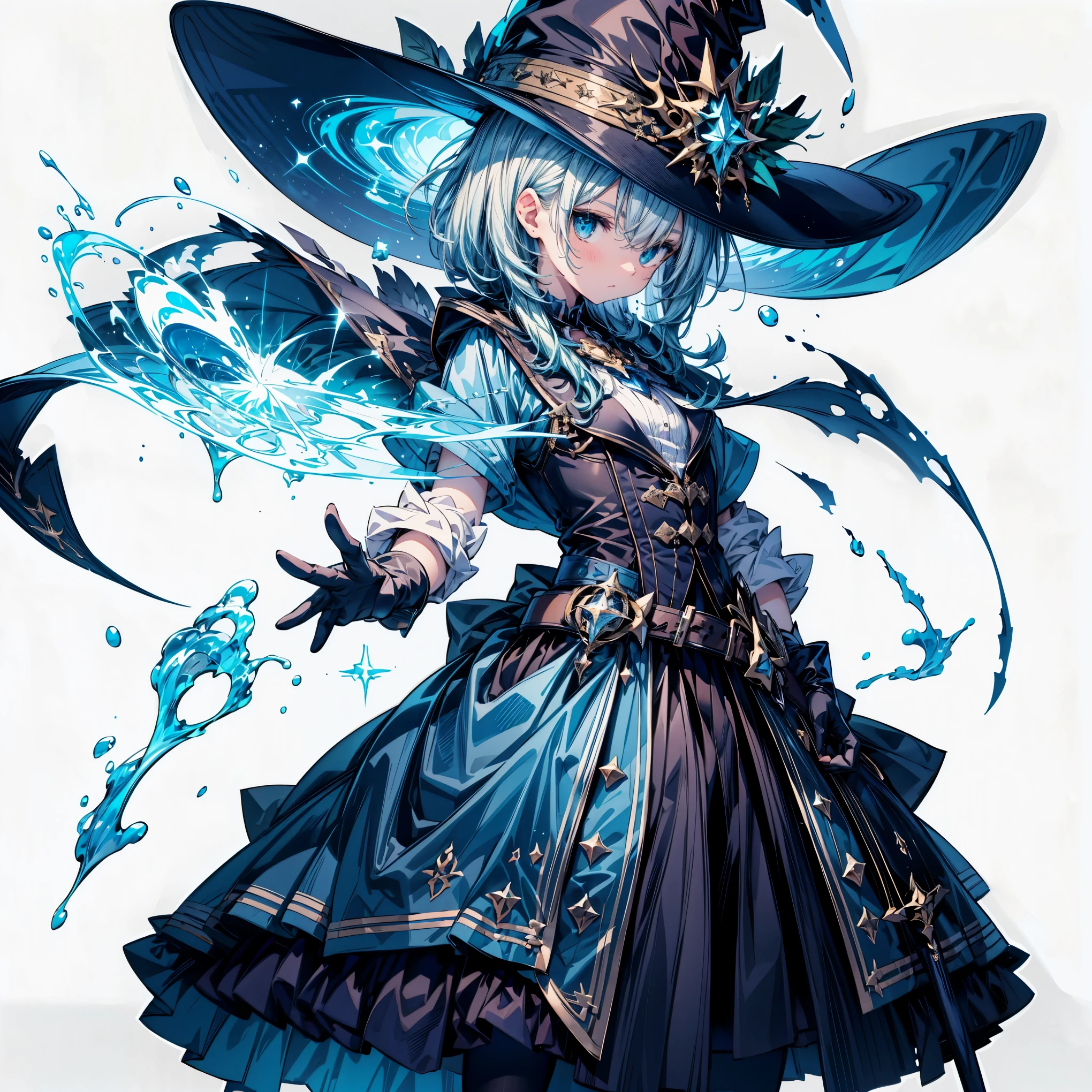 Magic Toolsmith, Putting on gloves, Accurate Fingers, Detailed and beautiful eyes, Well-proportioned iris and pupil, Perfect Eyes, White background