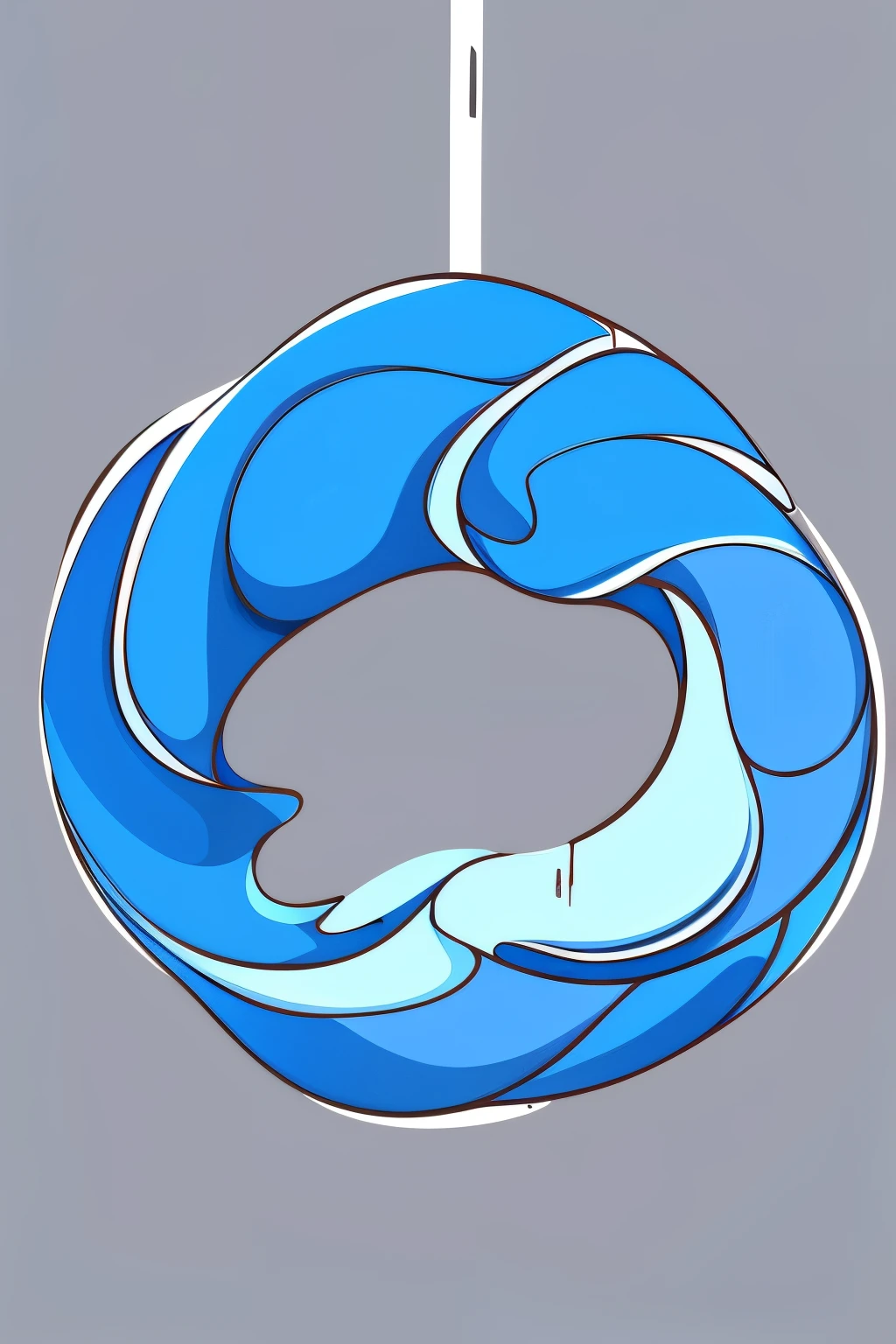 This prompt should convey the idea that the symbol represents a cursed technique involving water manipulation, and it should emphasize the use of minimalist and clean lines, along with the colors blue and black to represent water