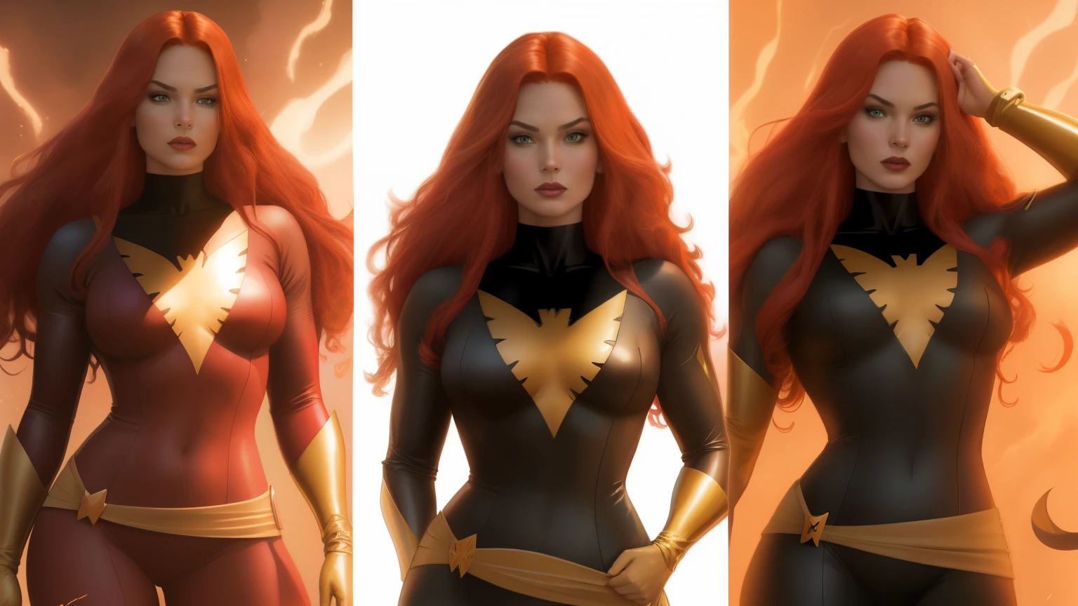 color photo of: Jean Grey, the alluring and powerful mutant from the beloved X-Men animated series X-Men '97, depicted in a sensual and captivating manner that showcases her confidence and allure. The artwork portrays Jean Grey in a seductive pose, exuding a magnetic aura that leaves viewers captivated, White background.
color photo of: Jean Grey, the mesmerizing mutant from X-Men '97, portrayed with an added touch of sensuality that accentuates her beauty and allure, White background.
Jean Grey, her striking green eyes smoldering with intensity, drawing you in with their magnetic gaze, while her luscious red hair cascades down her shoulders, adding to her irresistible charm, White background.
the art style of X-Men '97, infused with an air of sensuality, with softer lines and subtle shading that accentuate Jean Grey's curves and feminine grace.
Jean Grey standing in a pose that accentuates her elegant figure, showcasing her confidence and sensuality, as if she knows the power she holds over those who behold her.
the artwork skillfully emphasizing the alluring aspects of Jean Grey's anatomy, with subtle hints of her mutant abilities subtly woven into the composition.
the color palette, with rich and sultry tones, adding a touch of mystery and allure to the image, enhancing Jean Grey's seductive presence.
captured using advanced digital techniques that enhance the fine details and textures, allowing the viewer to appreciate every curve and contour of Jean Grey's form.
inspired by a collaboration of visionary directors, cinematographers, photographers, and fashion designers, who, although unlikely to work together, combine their unique aesthetics to create a visually stunning and sensually charged portrayal of Jean Grey.
—c 10 —ar 2:3