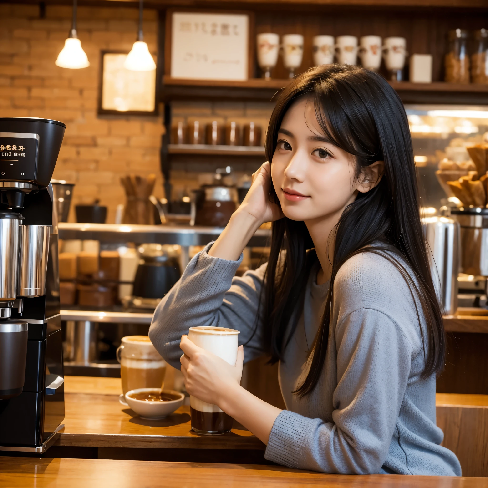 elder sister In the coffee shop