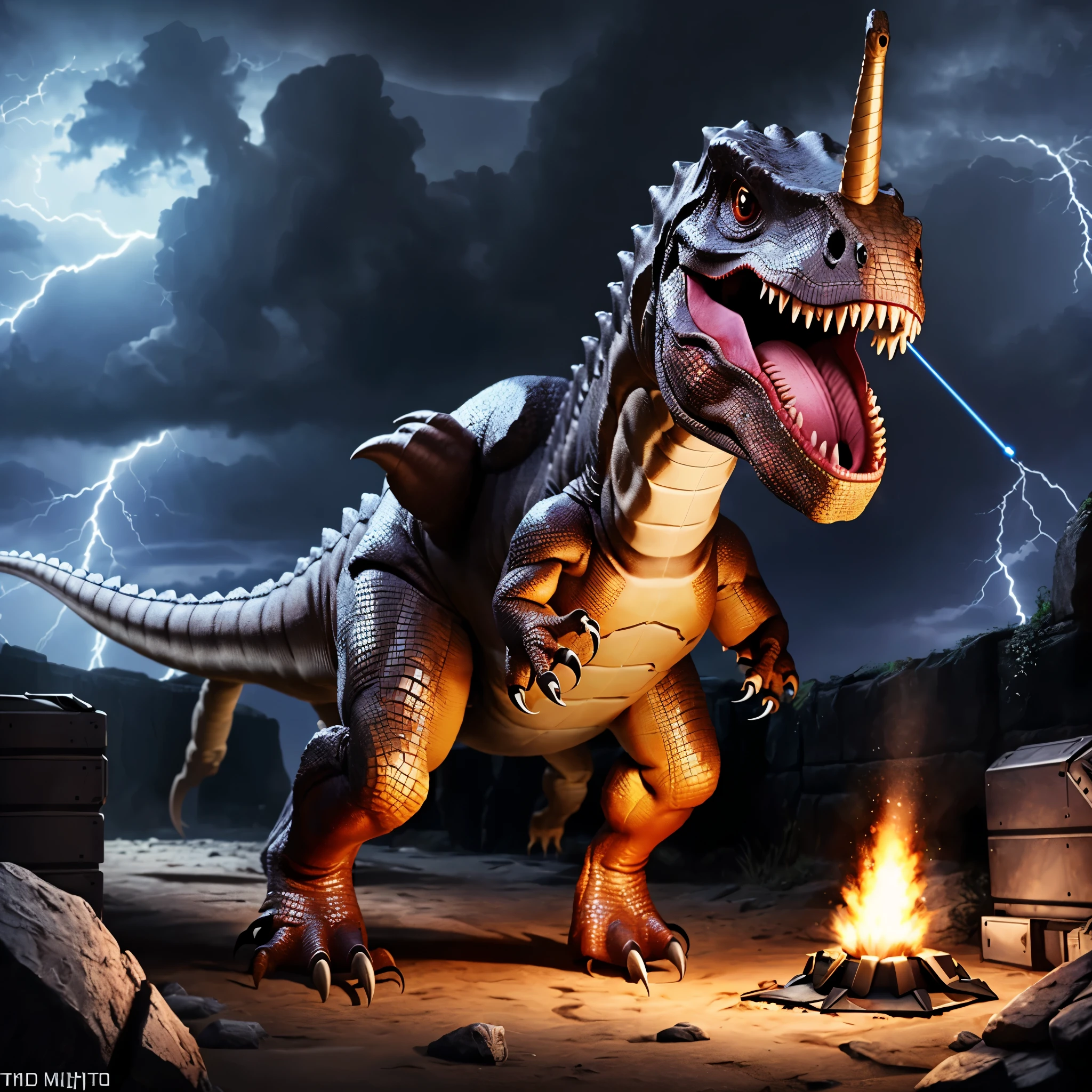 (((dinosaur character, full body, cinematic setting, lizard male)))
Here I come, drop your jaws to the floor
I'm riding on my (((mighty laser-shooting dinosaur)))
Here we come, can you hear him roar?
Prepare for epic fight and his (((laser missiles)))
The sound is boom, boom, boom for every time a goblin dies
Let's sing now, here we go, hear my battle cries
(((Made of metal))) from the moon
Assembled by samurai
His battery gets charged by thunderstorm
With most advanced AI
Devouring trolls and unicorns
From his maw there comes a flame
Burning away our enemies
And therefore we proclaim
BREAK, detailed background, 8K, (masterpiece:1.5), intricate details, highly detailed, extreme detail, octane render, fine art, best quality, highres, (detailed face:1.5), ((full_body)), UHD, (((perfect hands))), low light