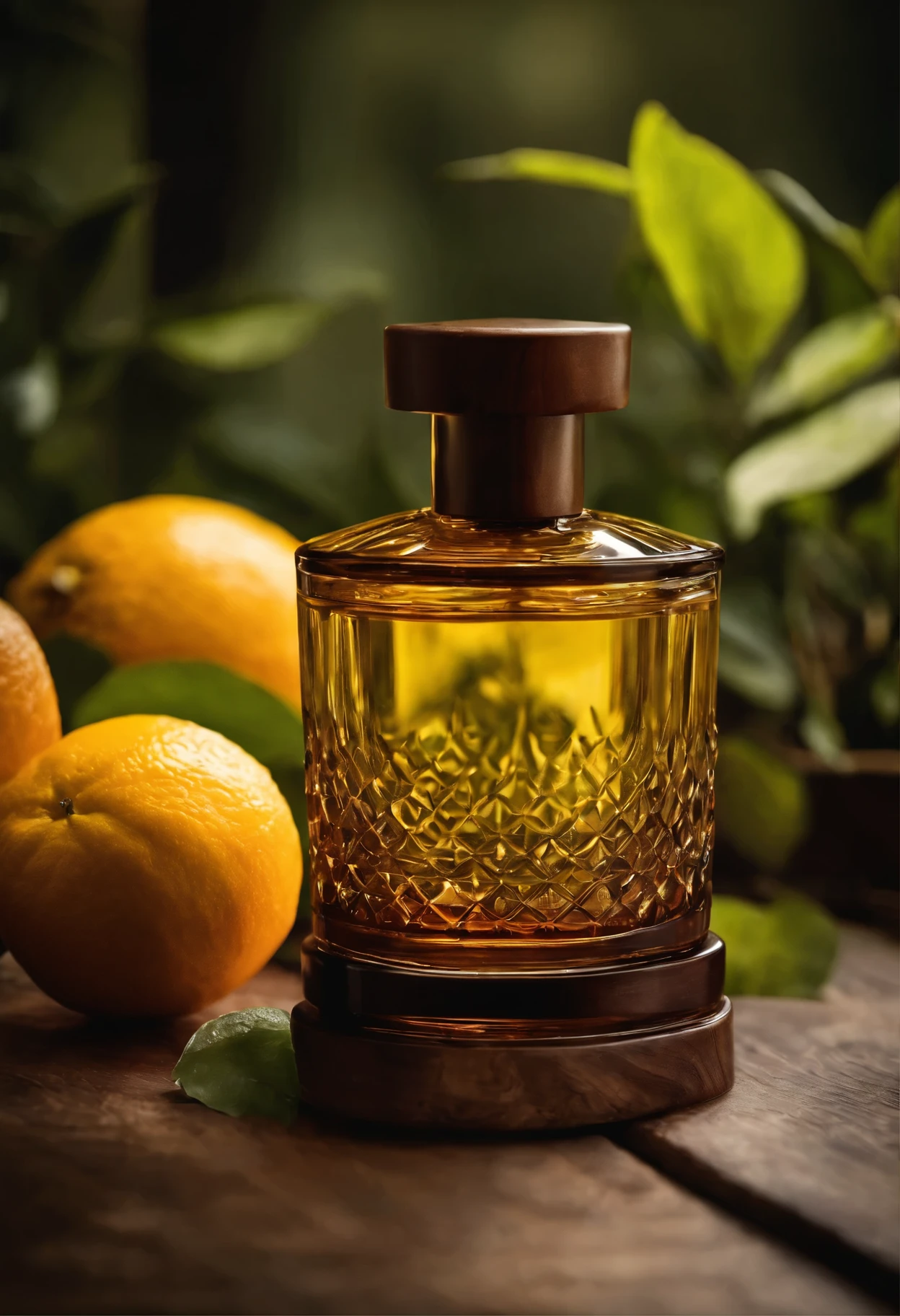 Perfumes com notas de bergamota e couro: This citrus and woody combination brings an elegant and sophisticated fragrance.. foto natureza morta contra luz de janela