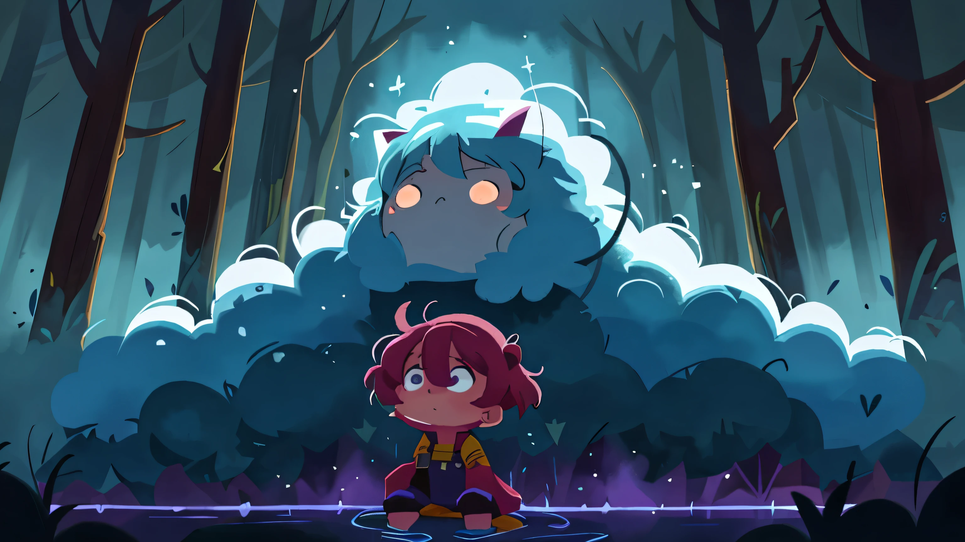 Show a mysterious Cloud of Forgetfulness, a dark, nebulous entity draining the planet's emotional vitality. The environment should reflect a sense of loss and imbalance. A dark sky