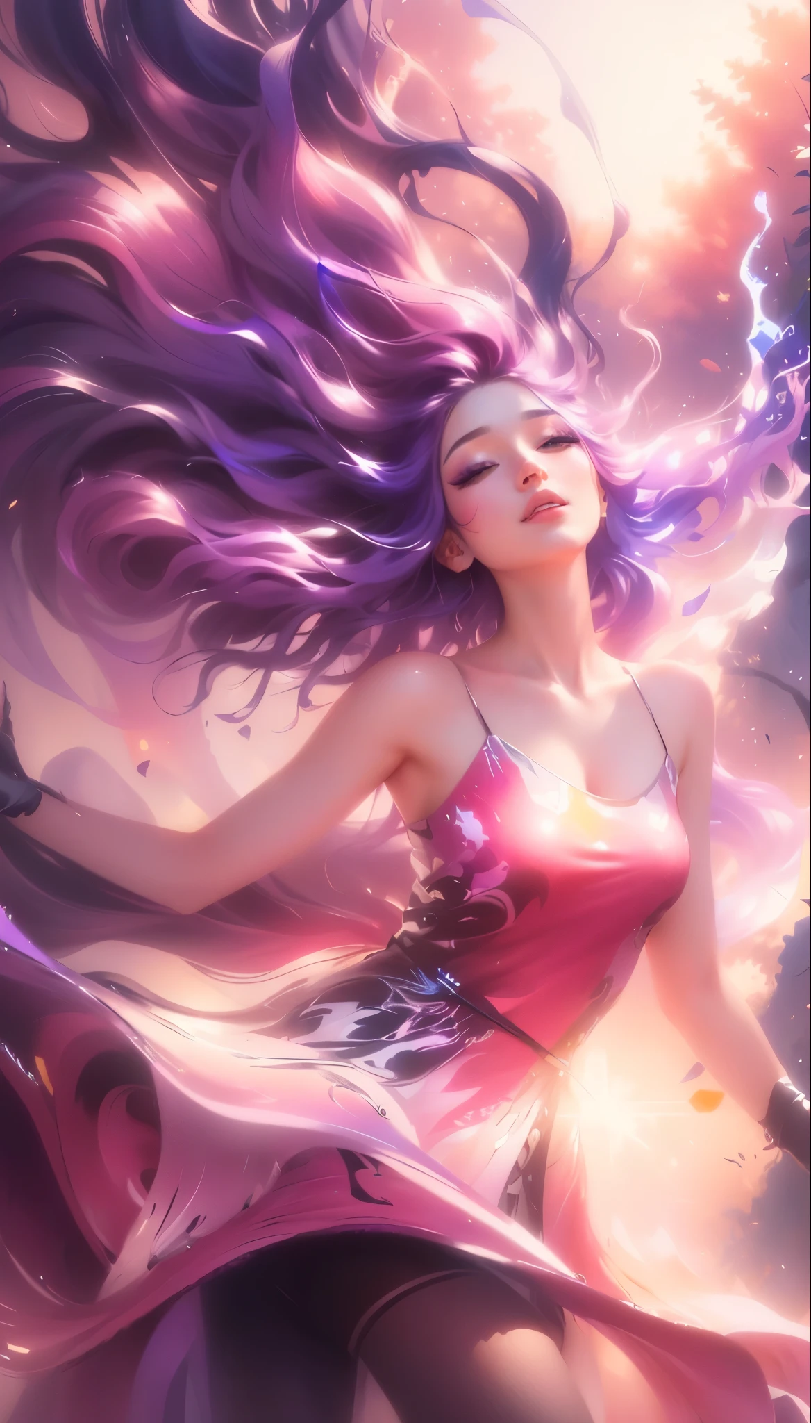 Close-up of a woman,Small Eyes,Long colorful hair fluttering in the wind, Colorfull digital fantasy art, Glossy Digital, Beautiful art UHD 4K, digital artwork 4k, Digital Art 4k, Digital Art 4k, Vibrant numbers, Gorgeous digital art, Beautiful digital artwork, digital art fantasy art, Stylized digital art, 4K Fine Digital Art
