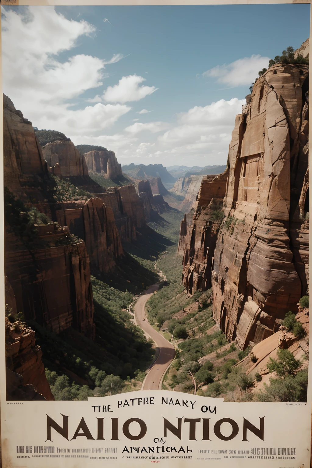 Vintage Zion National Park Travel Poster