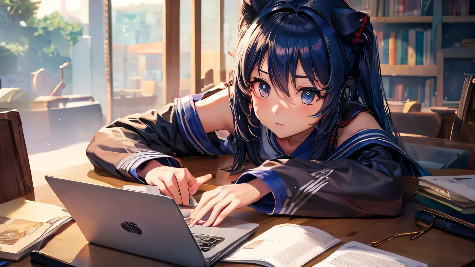 anime girl, lofy, studi
