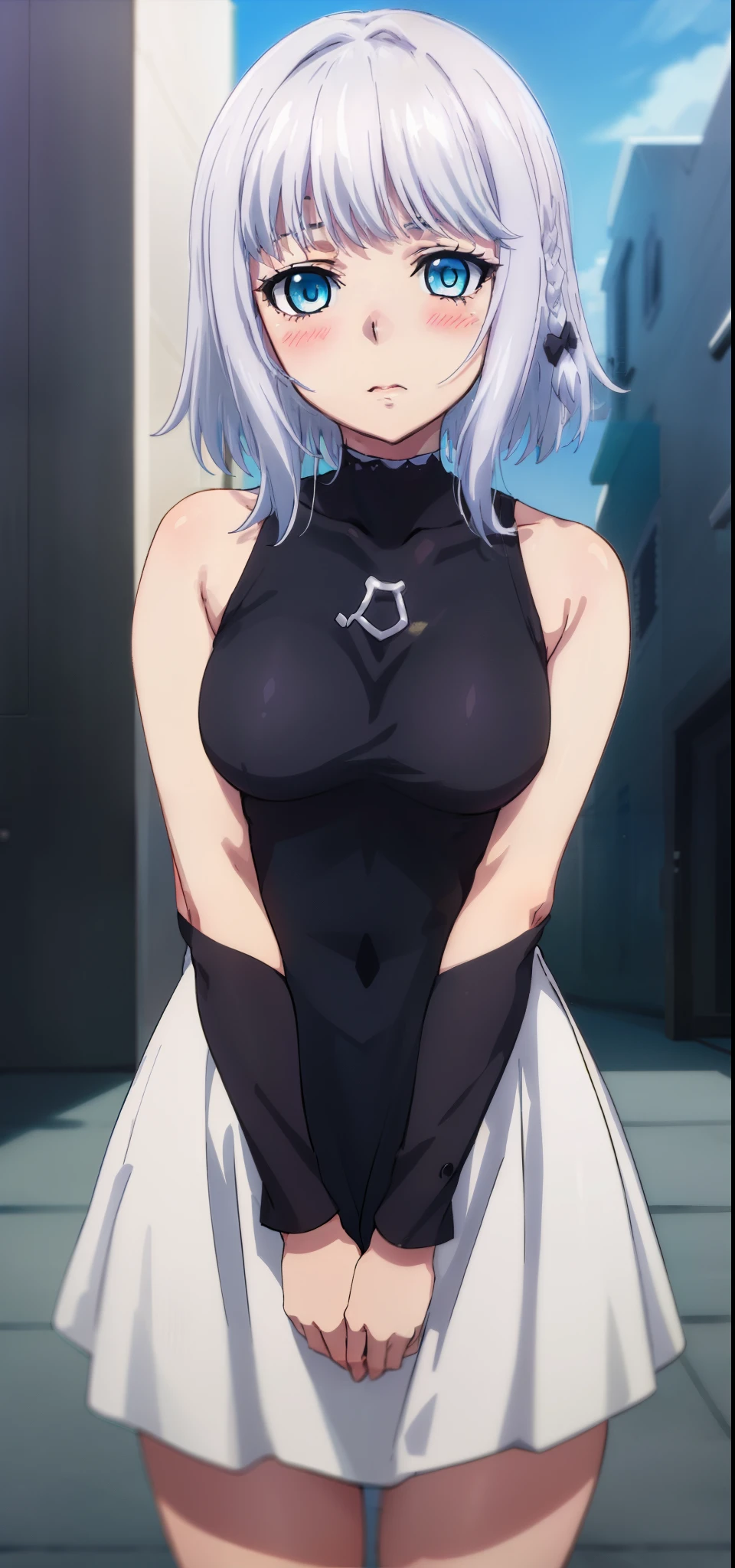 1 girl, kanon kanase, blush, medium breasts, sleeveless,((cowboy_shot, random dress)), 30-year-old, healthy skin.