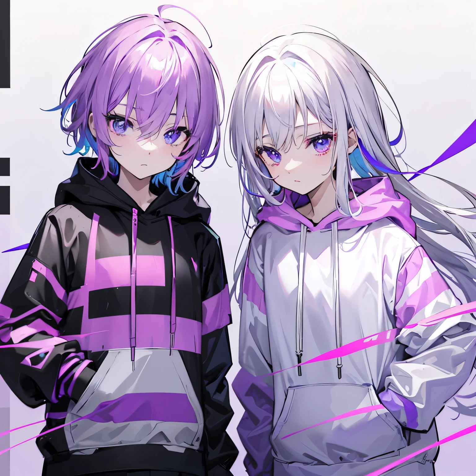 (masterpiece:1.37), best quality, (extremely detailed:1.37), woman, (very long hair:1.5), (dark purple hair:1.5), purple eyes, (extremely detailed eyes:1.37), (wetting self:1.5), large breasts, stylish jacket, multicolored jackt, jeans, cleavage, navel, city, high-tech, street, full body