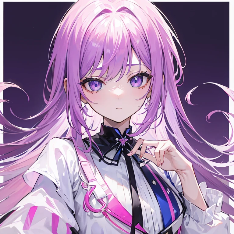 Use the colors; pink, white, purple, black, blue, up-down in that order.