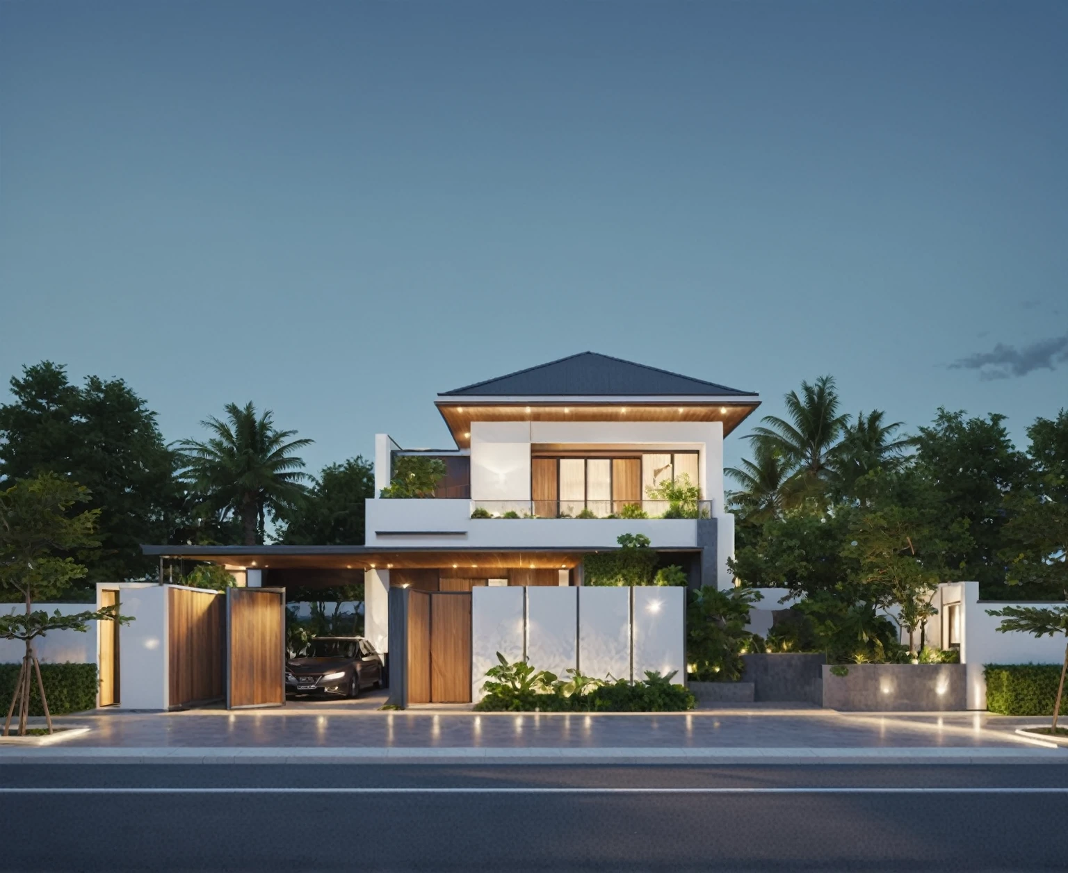 Modern facade style with clear full HD 8k quality