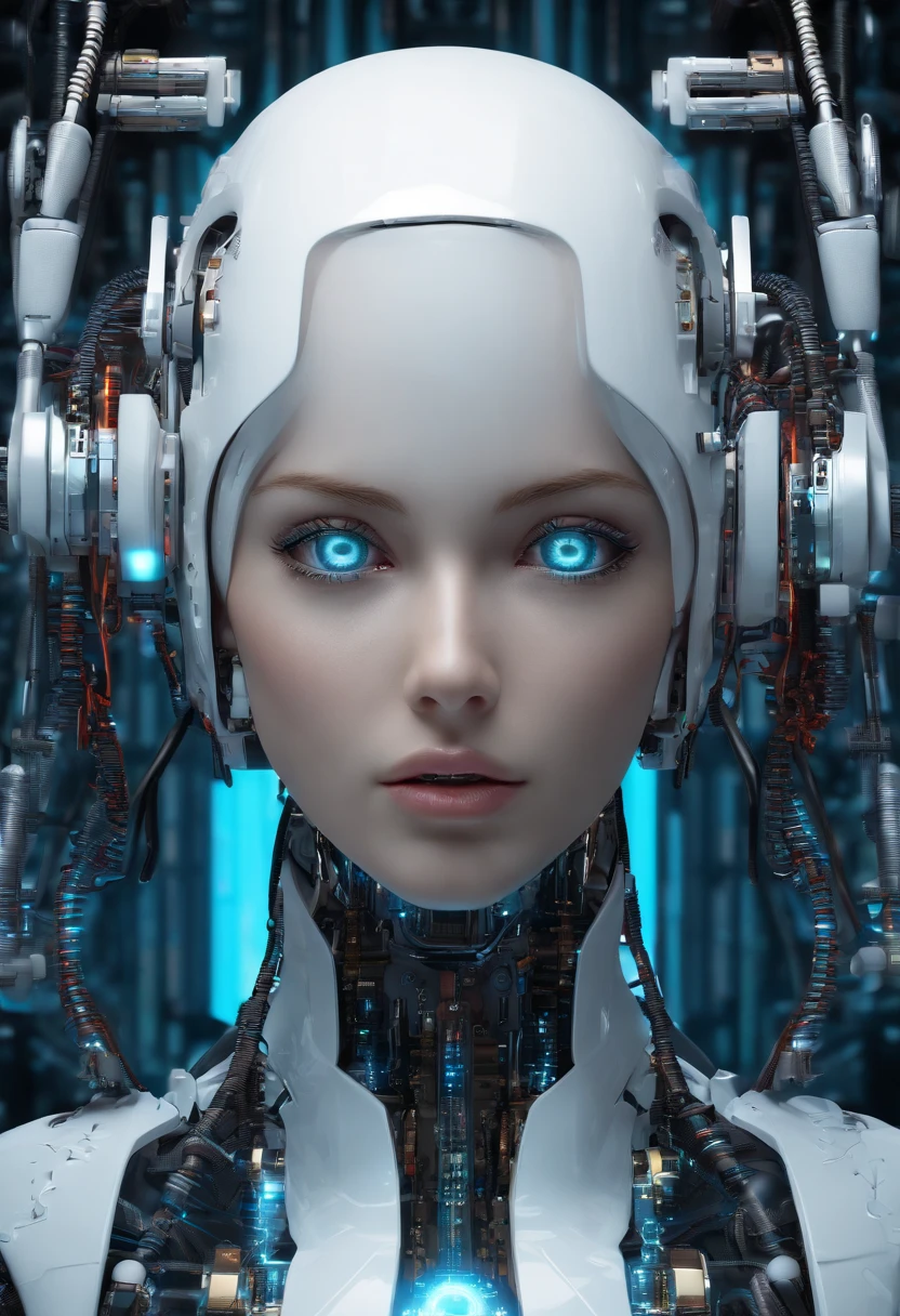 "(best quality, highres), blue-haired girl with long hair, close-up of her face, wearing a white skirt, detailed eyes and face, vibrant colors, soft lighting, digital illustration, ethereal atmosphere"