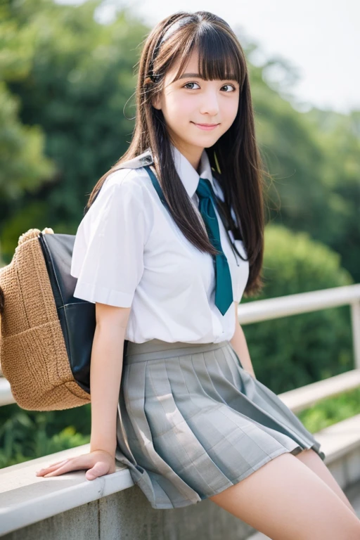 Cute Girls、high school girl、clear、sit