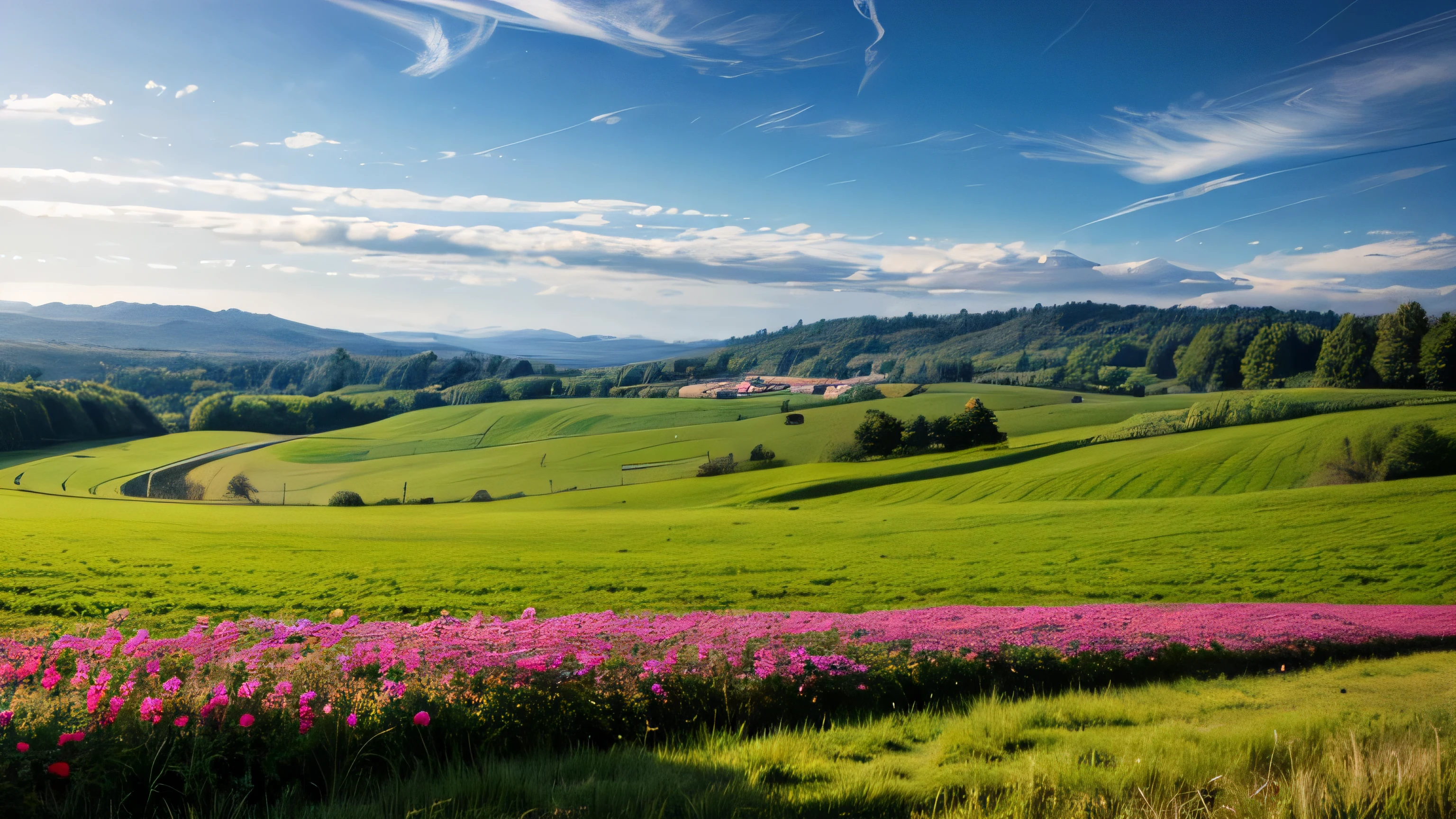 Healing scenery grassland Peaceful beautiful