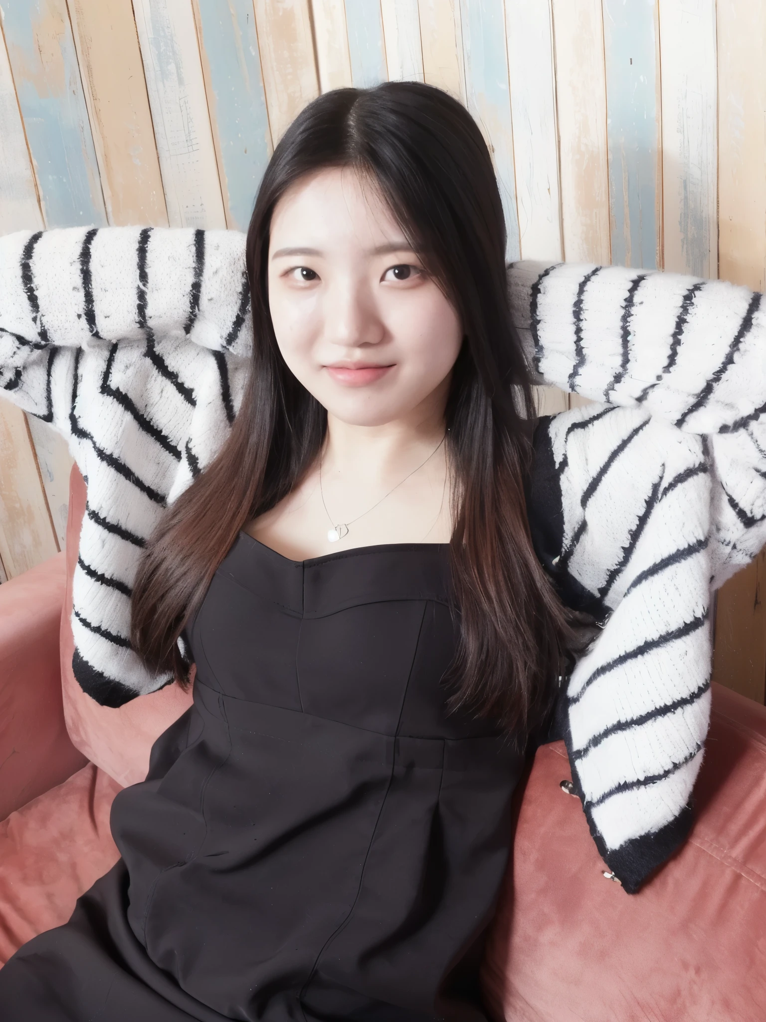 arafed woman sitting on a couch with a stuffed zebra, korean girl, heonhwa choe, lee ji-eun, lee ji - eun, korean woman, a young asian woman, shin min jeong, beautiful young korean woman, gorgeous young korean woman, young asian girl, young asian woman, jiyun chae, xintong chen, chiho