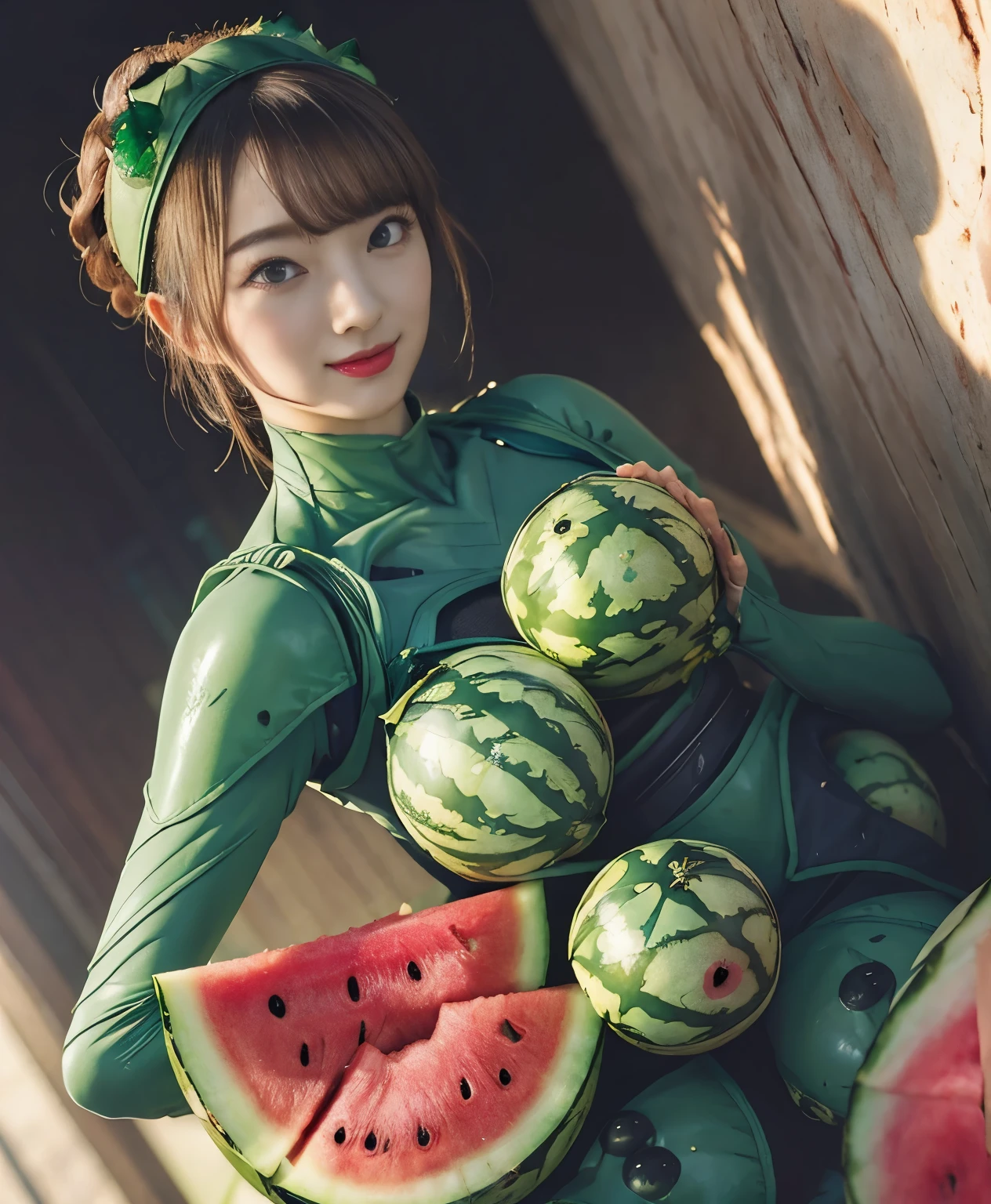 green watermelon costume,