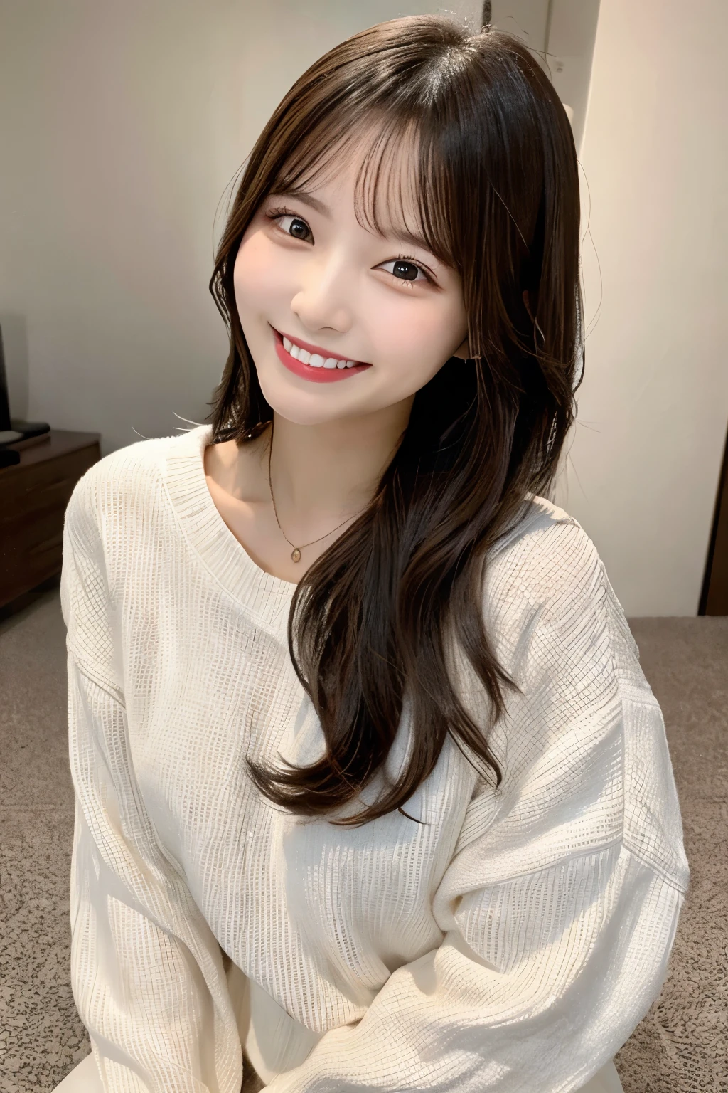 cute、woman、smile、Showing teeth