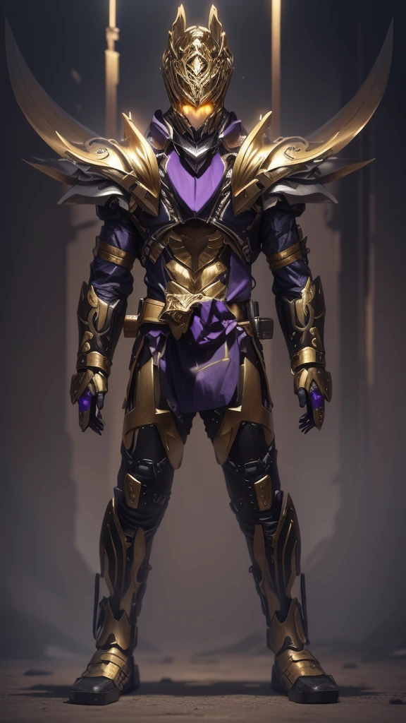 The color changes to gold and purple,Some gold and purple(Ensure its layering and armor texture,There are a lot of mechanical textures,And it's very sturdy,Gold as the main color,Purple as a secondary hue)